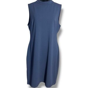 Sharagano Classic Navy Sleeveless Mock Turtleneck Classic Nautical Mini Dress